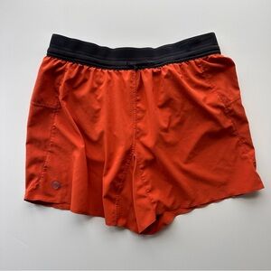 Janji Men's AFO Middle Short in Orange and Black, Used, S, 5” inseam